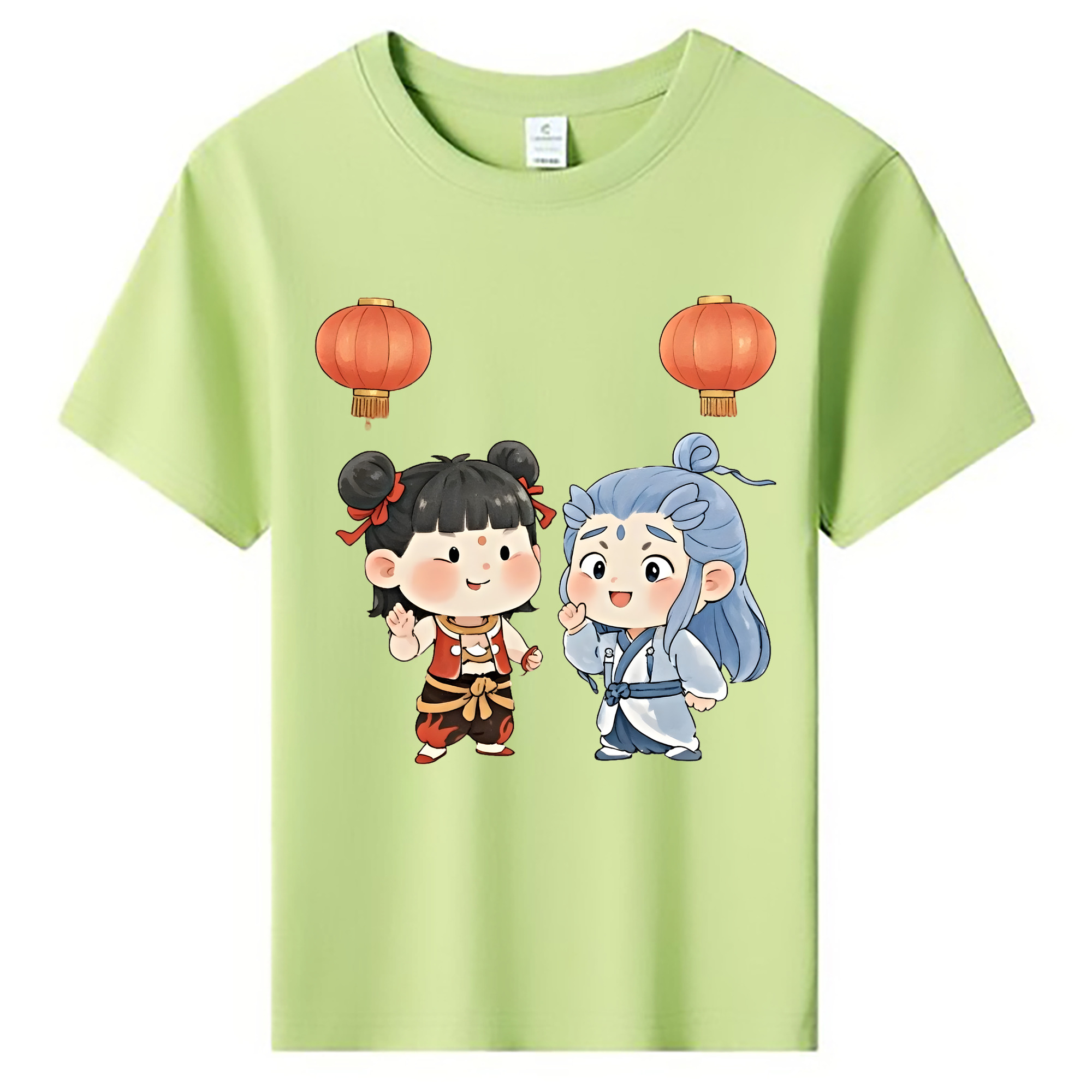 （画像用） Ne Zha 2 ナタ 魔童の大暴れ 綿100％キッズTシャツ（フロントプリント）